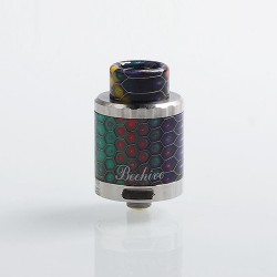 Authentic Aleader Bhive RDA Rebuildable Dripping Atomizer w/ BF Pin - Fantastic Rainbow + Silver, Stainless Steel, 24mm Diameter