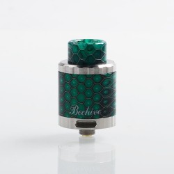 Authentic Aleader Bhive RDA Rebuildable Dripping Atomizer w/ BF Pin - Jewel Green + Silver, Stainless Steel, 24mm Diameter
