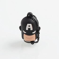 Authentic Vapesoon Captain America 810 Drip Tip w/ Cap for TFV8 / TFV12 / Goon / Reload - Black, Resin + SS + Silicone, 35mm