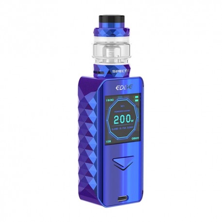 Authentic Digi Edge 200W Wireless Charging TC VW Box Mod + Specter Tank Kit - Blue, 5~200W, 2 x 18650, 5.5ml