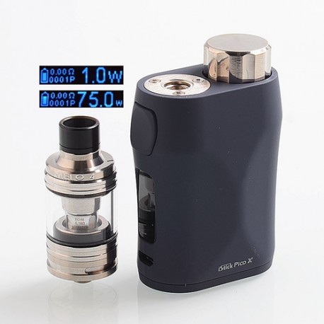 [Ships from Bonded Warehouse] Authentic Eleaf iStick Pico X 75W TC VW Box Mod + MELO 4 Tank Kit - Blue, 1~75W, 1 x 18650, 2ml