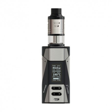 Authentic Ehpro 2-in-1 Fusion 150W TC VW Mod + Fusion RDTA Kit - Gun Metal Black, 0~150W, 2 x 18650, 2ml x 2