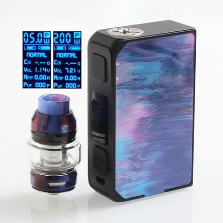 Authentic CoilART LUX 200W TC VW Variable Wattage Box Mod + LUX Mesh Tank Kit - Blue, 5~200W, 2 x 18650, 5.5ml