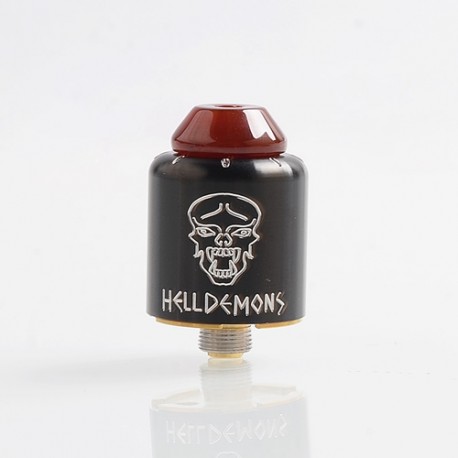 Authentic Ystar Hell Demons RDA Rebuildable Dripping Atomizer w/ BF Pin - Black, Stainless Steel, 20mm Diameter