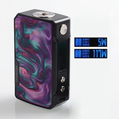 Authentic Voopoo Drag Mini 117W 4400mAh TC VW Variable Wattage Box Mod - B-Purple, Zinc Alloy + Resin, 5~117W