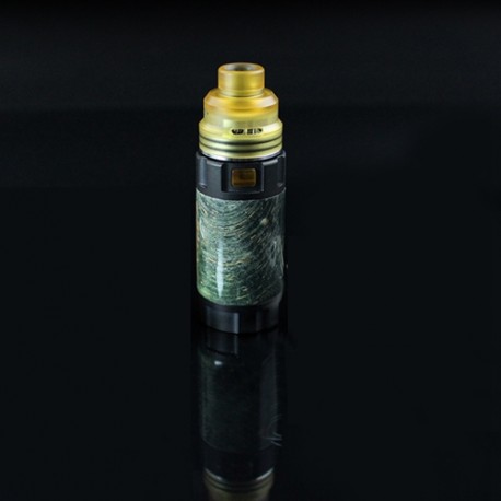 Authentic ULTRONER Mini Stick Mechanical Mod + Ultroner RDA Kit - Black + Black Yellow, SS + Stabilized Wood, 1 x 18350