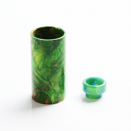 Authentic DEJAVU DJV Mod Replacement Stable Wood Sleeve + Resin Drip Tip - Green