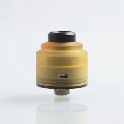 Authentic GAS Mods Nixon S RDA Rebuildable Dripping Atomizer w/ BF Pin - Ultem + Black, PEI + Stainless Steel, 22mm Diameter