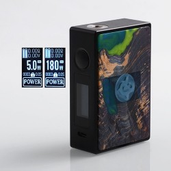 Authentic Asmodus EOS 180W Touch Screen TC VW Variable Wattage Box Mod - Blue, Aluminum + Stabilized Wood, 5~180W, 2 x 18650