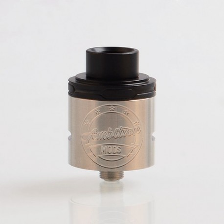 Authentic Ambition Mods Twister RDA Rebuildable Dripping Atomizer - Silver, 316 Stainless Steel + POM, 24mm Diameter