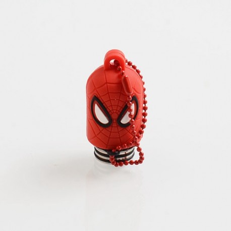 Authentic Vapesoon Spider Man 810 Drip Tip w/ Cap for TFV8 / TFV12 Tank / Goon / Reload RDA - Red, Resin + SS + Silicone, 35mm