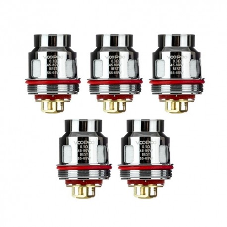 [Ships from Bonded Warehouse] Authentic Voopoo N2 Replacement Coil for Uforce / Uforce T2 Tank - 0.3 Ohm (45~80W) (5 PCS)
