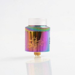 Authentic Acevape Bomb Cat RDA Rebuildable Dripping Atomizer w/ BF Pin - Rainbow, Stainless Steel, 24mm Diameter