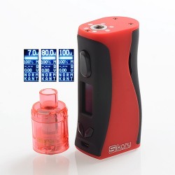 Authentic Sikary Amand 100W VW Variable Wattage Mod + Nunu Tank Kit - Red, 7~100W, 1 x 18650 / 20700 / 21700, 3ml, 0.15 Ohm