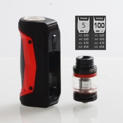 Authentic GeekVape Aegis Solo 100W TC VW Variable Wattage Mod + Cerberus Tank Kit - Red, 5~100W, 1 x 18650, 5.5ml, 0.3 Ohm