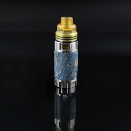 Authentic ULTRONER Mini Stick Mechanical Mod + Ultroner RDA Kit - Silver + Blue, SS + Stabilized Wood, 1 x 18350