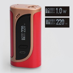 Authentic Eleaf iKonn 220 TC VW Variable Wattage Box Mod - Gold + Red, Stainless Steel, 1~220W, 2 x 18650