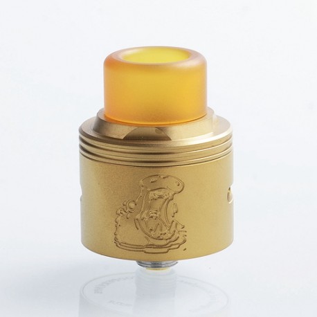 Authentic Coppervape Hippo RDA Rebuildable Dripping Atomizer w/ BF Pin - Gold, 316 Stainless Steel, 24mm Diameter