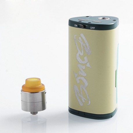 Authentic Dovpo Armour 130W Squonk Box Mod + BF RDA Kit - Yellow + Green, Aluminum + Stainless Steel, 2 x 18650, 22mm Diameter