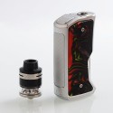 Authentic Aspire Feedlink Squonk Box Mod + Revvo Boost Tank Kit - Silver + Sunset Red, 1 x 18650, 7ml + 2ml