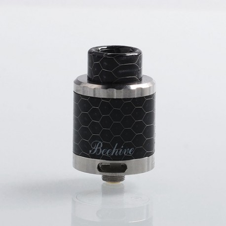Authentic Aleader Bhive RDA Rebuildable Dripping Atomizer w/ BF Pin - Dignity Black + Silver, Stainless Steel, 24mm Diameter