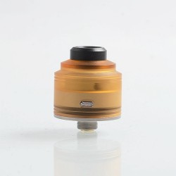 Authentic GAS Mods Nixon S RDA Rebuildable Dripping Atomizer w/ BF Pin - Amber + Silver, PMMA + Stainless Steel, 22mm Diameter