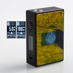 Authentic Asmodus EOS 180W Touch Screen TC VW Variable Wattage Box Mod - Green, Aluminum + Stabilized Wood, 5~180W, 2 x 18650