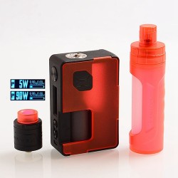 Authentic VandyVape Pulse X 90W TC VW Box Mod + BF RDA Kit High-End Version - Frosted Red, 5~90W, 1 x 18650 / 20700 / 21700