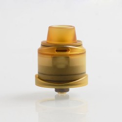 Authentic 5GVape Freedom RDA Rebuildable Dripping Atomizer w/ BF Pin - Yellow, 316 Stainless Steel + PEI, 22mm Diameter