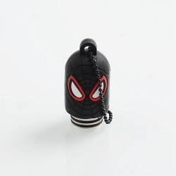 Authentic Vapesoon Spider Man 810 Drip Tip w/ Cap for TFV8 / TFV12 Tank / Goon / Reload RDA - Black, Resin + SS + Silicone, 35mm