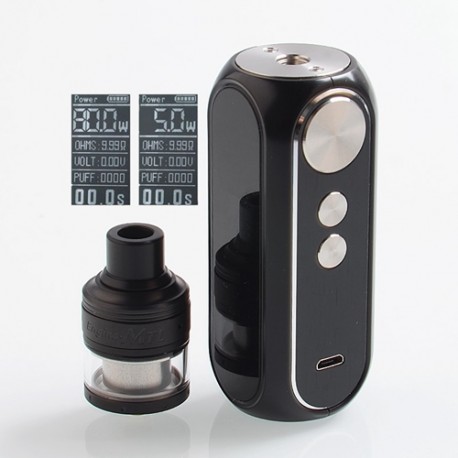 Authentic OBS Cube 80W 3000mAh VW Mod + Engine MTL RTA Kit - Black, 5~80W, 2ml, 24mm Diameter