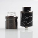 Authentic One Top Onetopvape Gemini RDTA Rebuildable Dripping Tank Atomizer - Black, Stainless Steel + PC, 26.5mm Diameter