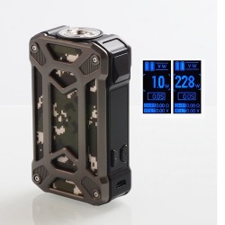 Authentic Rincoe Mechman 228W TC VW Variable Wattage Box Mod - Steel Case Camo SS, 1~228W, 2 x 18650