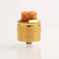 Authentic MECHLYFE x AmbitionZ Slatra Mesh RDA Rebuidable Atomizer w/ BF Pin - Gold, Stainless Steel, 25mm Diameter