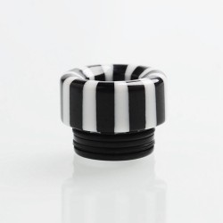 Authentic Reewape AS144 Replacement 810 Drip Tip for 528 Goon / Kennedy / Battle / Mad Dog RDA - Black + White, Resin, 12mm