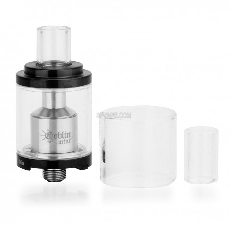 Authentic Youde Goblin Mini RTA Rebuildable Tank Atomizer - Black + Transparent, Stainless Steel + Glass, 3ml, 22mm Diameter