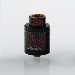 Authentic Aleader Bhive RDA Rebuildable Dripping Atomizer w/ BF Pin - Fantastic Rainbow + Black, Stainless Steel, 24mm Diameter
