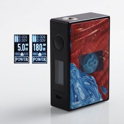 Authentic Asmodus EOS 180W Touch Screen TC VW Variable Wattage Box Mod - Red, Aluminum + Stabilized Wood, 5~180W, 2 x 18650
