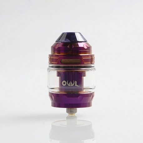 Authentic Advken Owl Sub Ohm Tank Clearomizer - Purple, Stainless Steel + Pyrex Glass, 4ml, 25mm Diameter