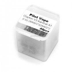 Authentic Pilot Kanthal A1 28 x 2 / 32 x 2 AWG Pre-coiled Clapton V3 Resistance Wire for RBA - (50 PCS), 0.3ohm