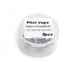 Authentic Pilot Kanthal A1 28 x 2 / 32 x 2 AWG Pre-coiled Clapton V3 Resistance Wire for RBA - (5 PCS), 0.3ohm
