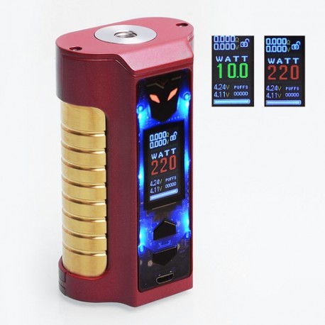 Authentic Sigelei MT Combines 220W TC VW Variable Wattage Mod - Dark Red, 10~220W, 2 x 18650
