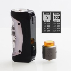 Authentic GeekVape Aegis Solo 100W TC VW Variable Wattage Mod + Tengu RDA Kit - Gun Metal, 5~100W, 1 x 18650, 24mm Diameter