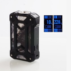 Authentic Rincoe Mechman 228W TC VW Variable Wattage Box Mod - Steel Case Wolf Black, 1~228W, 2 x 18650