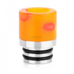 Authentic SXK 510 Drip Tip - Orange, Resin + Stainless Steel, 15mm