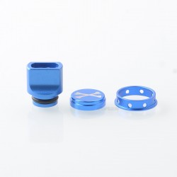 510 Drip Tip + Button Set for dotMod dotAIO V2 - Blue, Aluminum