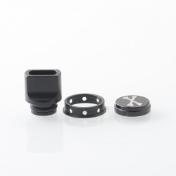 510 Drip Tip + Button Set for dotMod dotAIO V2 - Black, Aluminum