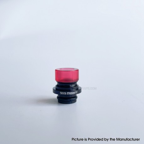 909 Modify Style 510 Drip Tip for RDA / RTA / RDTA Atomizer - Red, Aluminum Alloy + Acrylic