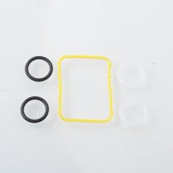 Authentic MK MODS Replacement Silicone Gaskets Set for Boro Tank - Yellow, 1 PC Square + 4 PCS Round Sealing Ring