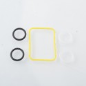 Authentic MK MODS Replacement Silicone Gaskets Set for Boro Tank - Yellow, 1 PC Square + 4 PCS Round Sealing Ring